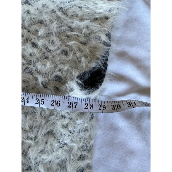 My Beloved Women's Sweater Vest One Size White Black Fuzzy Soft Wool Blend Open - Picture 11 of 12